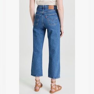 Levi's Ribcage Straight Ankle Jeans Women High Waist Button Fly Blue Denim 31